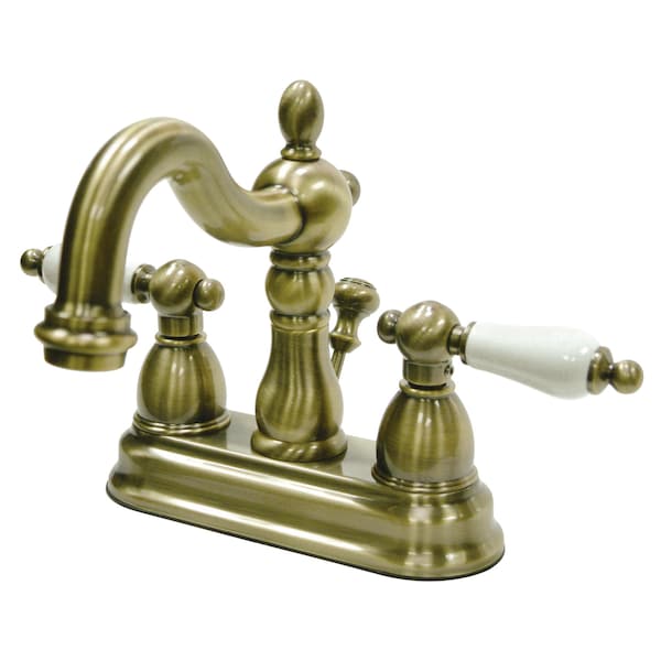 Heritage, 4" Centerset Bathroom Faucet, Antique Brass
